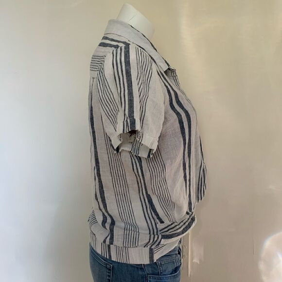 Universal Thread Linen Striped Knot Front Tee - Picture 5 of 8